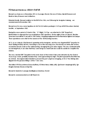 A preview of a PDF biography for Denness, Bernard